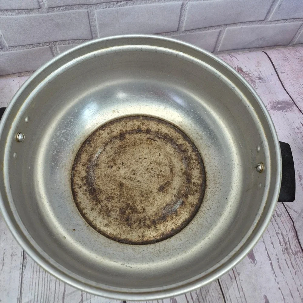 Vintage Mirro Aluminum Bun Warmer Steamer Harvest Yellow Buns Pot USA Made